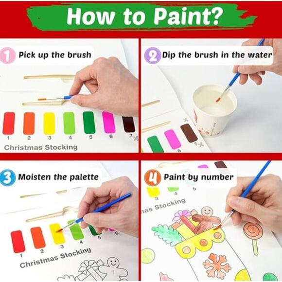 Paint with Water Coloring Books: Xmas Mess Watercolor Painting Kit - Arts - Picture 3 of 6